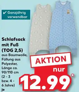 Kaufland Schlafsack mit Fuß (TOG 2,5) Angebot