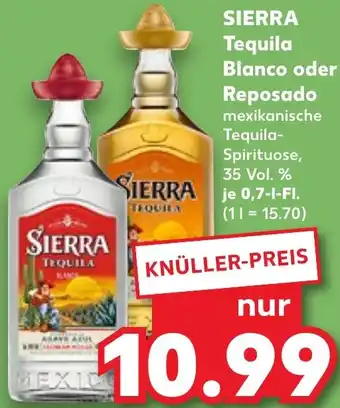 Kaufland SIERRA Tequila Blanco oder Reposado Angebot