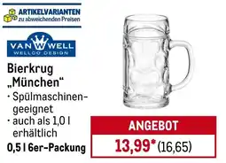 METRO VAN WELL Bierkrug „München“ 500 ml Angebot