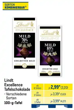 METRO Lindt Excellence Tafelschokolade Angebot