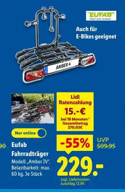 Lidl Eufab fahrradträger modell amber iv Angebot
