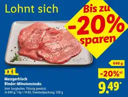 Lidl Xxl metzgerfrisch rinder-minutensteaks Angebot