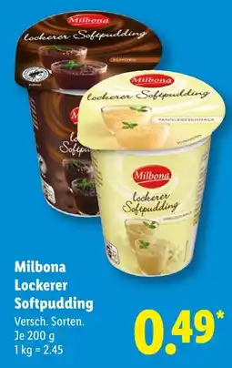 Lidl Milbona lockerer softpudding schoko Angebot