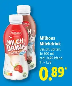 Lidl Milbona milchdrink erdbeer Angebot