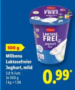 Lidl Milbona laktosefreier joghurt, mild Angebot