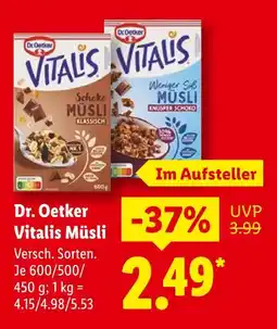 Lidl Dr. oetker vitalis müsli schoko klassisch Angebot