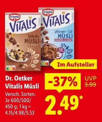 Lidl Dr. oetker vitalis müsli schoko klassisch Angebot