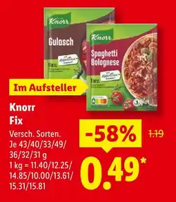 Lidl Knorr fix gulasch Angebot
