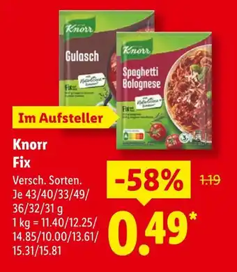 Lidl Knorr fix gulasch Angebot
