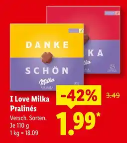Lidl Milka i love milka pralinés Angebot