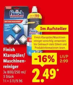 Lidl Finish klarspüler/maschinenreiniger Angebot