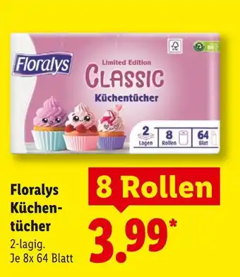 Lidl Floraly's classic küchentücher Angebot