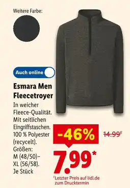 Lidl Esmara men fleecetroyer Angebot