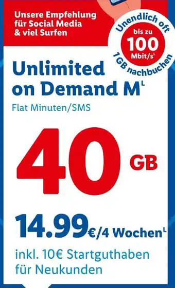 Lidl Unlimited on demand m Angebot
