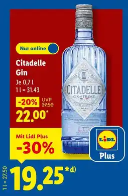 Lidl Citadelle gin Angebot