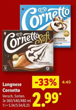 Lidl Langnese cornetto classico Angebot