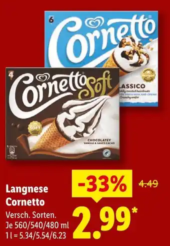 Lidl Langnese cornetto classico Angebot