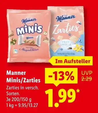 Lidl Manner minis Angebot