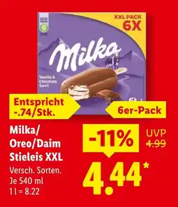 Lidl Milka stieleis xxl vanilla & chocolate swirl Angebot