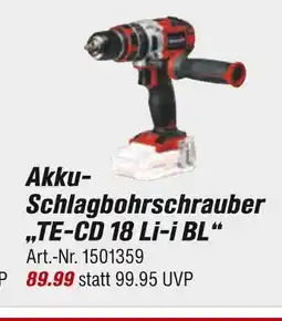 toom Baumarkt Einhell akku-schlagbohrschrauber „te-cd 18 li-i bl“ Angebot