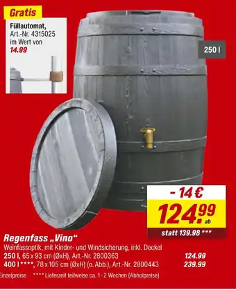 toom Baumarkt Regenfass „vino“ Angebot