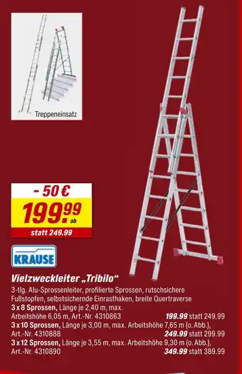 toom Baumarkt Krause vielzweckleiter tribilo 3 x 8 sprossen Angebot