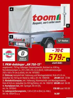 toom Baumarkt Stema pkw-anhänger an 750-13 Angebot