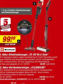 toom Baumarkt Einhell akku-stielstaubsauger te-sv 18 li-solo Angebot
