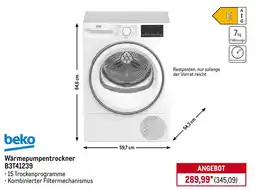 METRO beko Wärmepumpentrockner B3T41239 Angebot