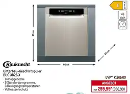 METRO Bauknecht Unterbau-Geschirrspüler BUC 3B26 X Angebot