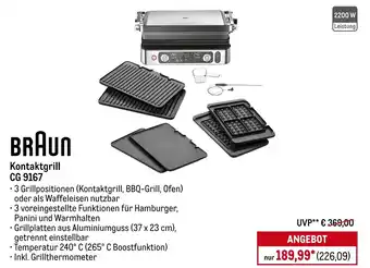 METRO BRAUN Kontaktgrill CG 9167 Angebot