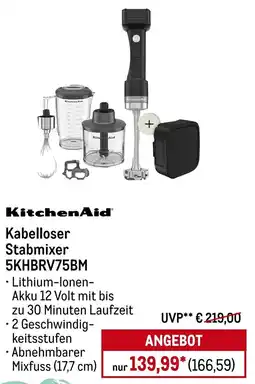 METRO KitchenAid Kabelloser Stabmixer 5KHBRV75BM Angebot
