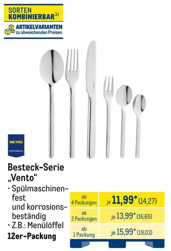 METRO METRO PROFESSIONAL Besteck-Serie „Vento" Angebot