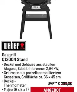 METRO weber Gasgrill Q1200N Stand Angebot