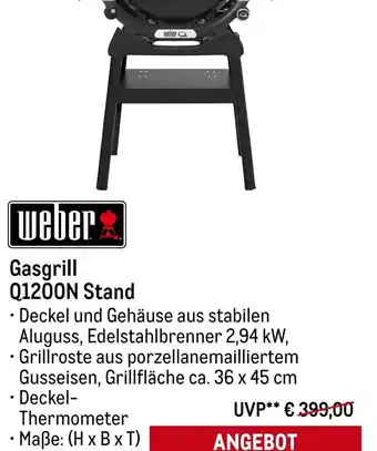 METRO weber Gasgrill Q1200N Stand Angebot
