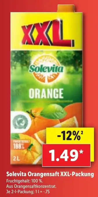 Lidl Solevita Orangensaft XXL Packung Angebot