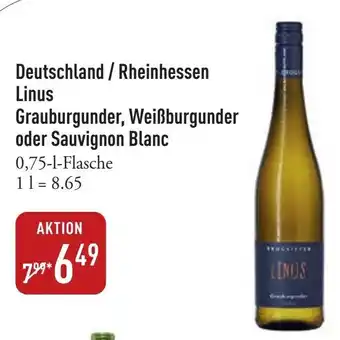 Galeria Markthalle Linus Grauburgunder, Weißburgunder oder Sauvignon Blanc Angebot
