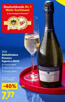Lidl 2024 Valdobbiadene Prosecco Superiore DOCG Angebot