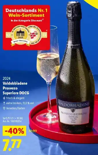 Lidl 2024 Valdobbiadene Prosecco Superiore DOCG Angebot