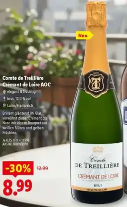 Lidl Comte de Treillière Crémant de Loire AOC Angebot