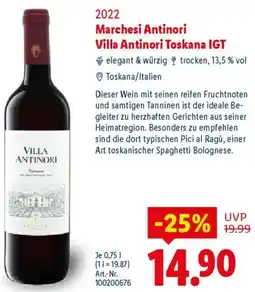 Lidl 2022 Marchesi Antinori Villa Antinori Toskana IGT Angebot