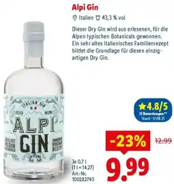 Lidl Alpi Gin Angebot