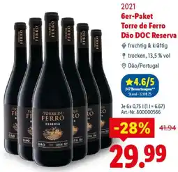 Lidl 2021 6er-Paket Torre de Ferro Dão DOC Reserva Angebot