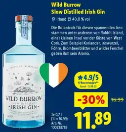 Lidl Wild Burrow Slow Distilled Irish Gin Angebot