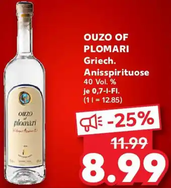 Kaufland OUZO OF PLOMARI Griech. Anisspirituose Angebot