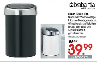 Zurbrüggen Brabantia eimer touch bin Angebot