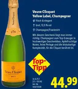 Lidl Veuve Clicquot Yellow Label, Champagner Angebot