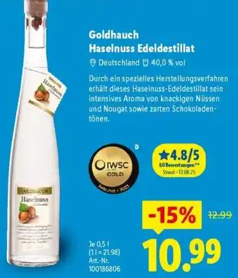 Lidl Goldhauch Haselnuss Edeldestillat Angebot