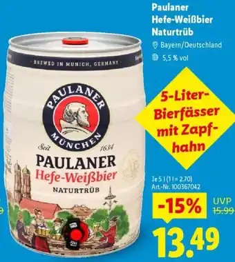 Lidl Paulaner Hefe-Weißbier Naturtrüb Angebot
