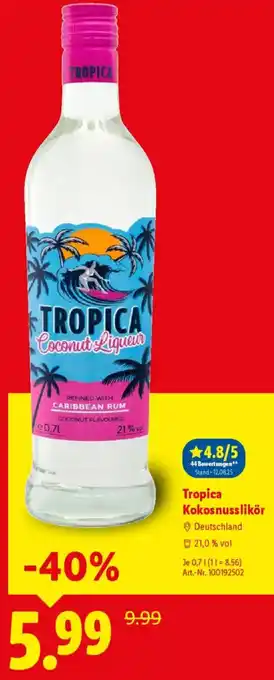 Lidl Tropica Kokosnusslikör Angebot